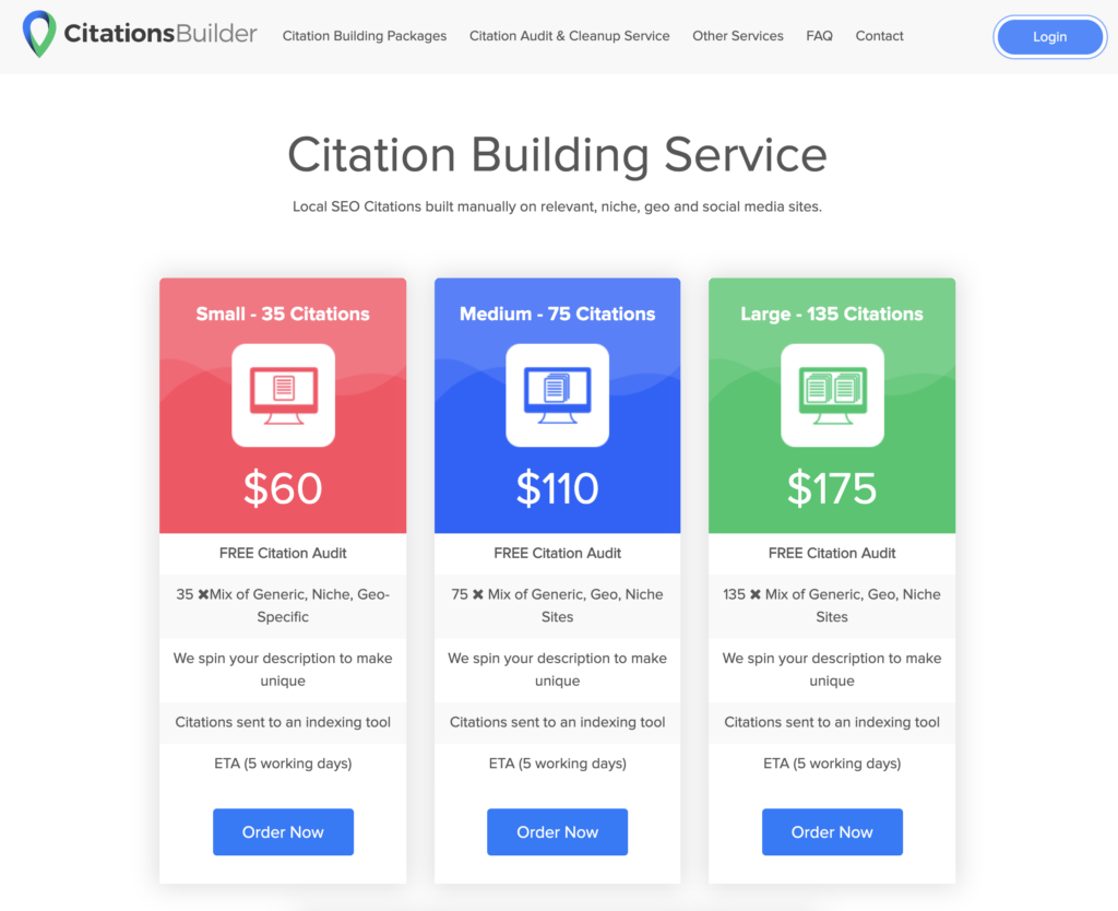 Citation building service - productized service