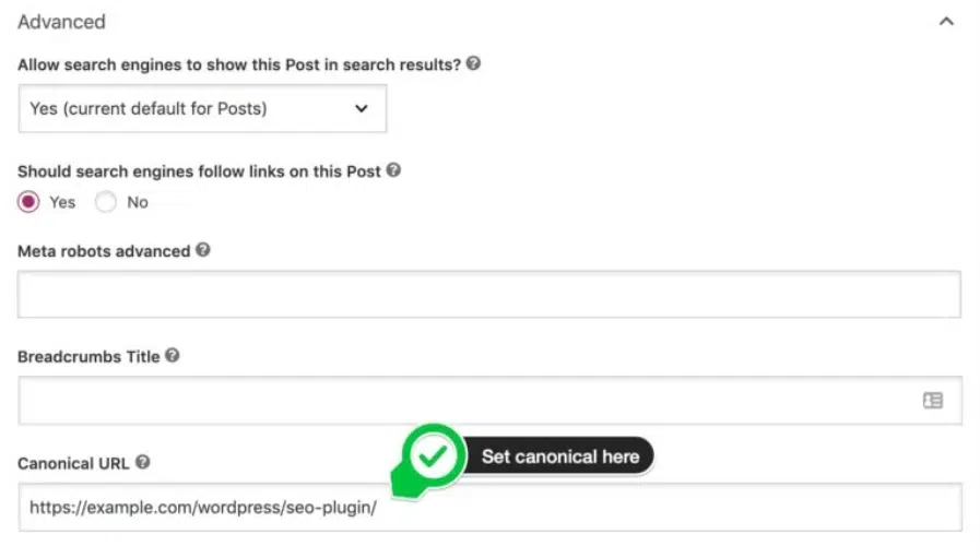 Yoash SEO steps to add canonical URL 