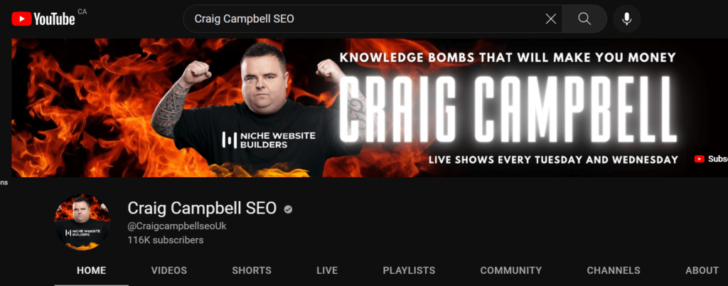 Craig Campbell YouTube Channel 