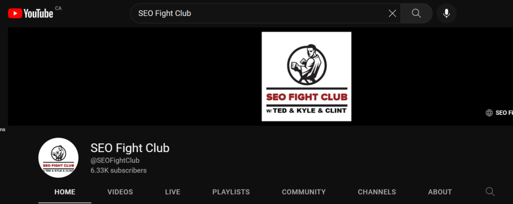 SEO Fight Club - YouTube Channel for SEO