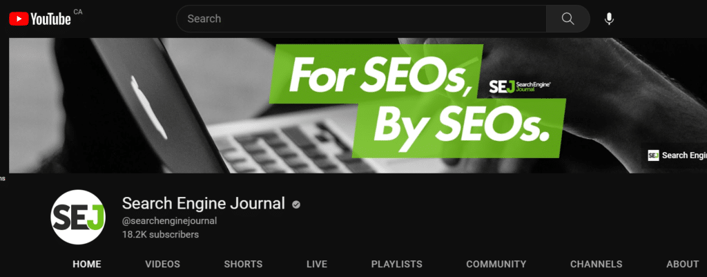 Search Engine Journal YouTube Channel - Youtube Channels for SEO 