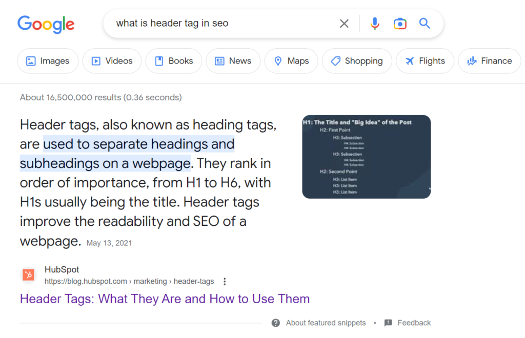Optimise for Featured Snippets